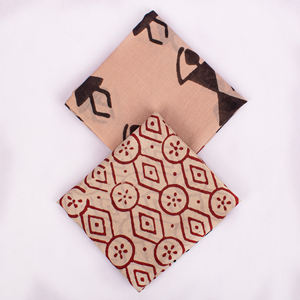 Ensemble de bandanas en coton imprimé à la main, style Bagru, teinture naturelle, bohème indien, foulard vintage pour la tête et le cou - Product Image 4