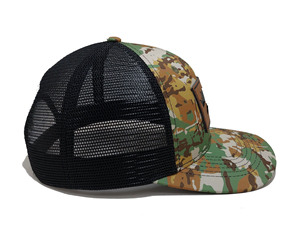 หมวกแก๊ปทรงทรัคเกอร์ลายพราง ปะหนัง 6 แผง ปีกโค้ง ทรงแข็ง ปรับขนาดได้ แบรนด์โปรโมชั่น เวียดนาม - Product Image 3