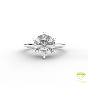 Round Cut Moissanite Diamond Engagement <b>Ring</b> Rose Gold <b>Solitaire</b> Wedding <b>Ring</b> For Women Fine Jewelry - Product Image 4