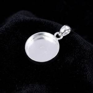 925 Sterling Silver Round Blank Pendant Setting 10mm DIY Breastmilk Keepsake Resin <b>Ashes</b> Memorial Charm Jewelry Making Bezel - Product Image 5
