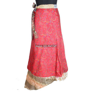 New Silk <b>Wrap</b> Dress From India Reversible Sari Recycle Silk <b>Beach</b> Party Wear <b>Wrap</b> Around Skirt Indian Latest Design Print <b>Wrap</b> - Product Image 6