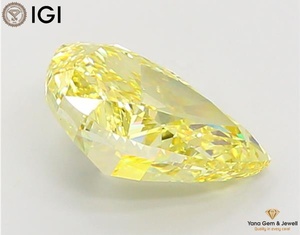Diamant de laboratoire CVD avec certificat IGI, couleur jaune vif fantaisie, clarté VS2, 5,00 carats, taille poire, pour pendentif de bijoux élégant - Product Image 6