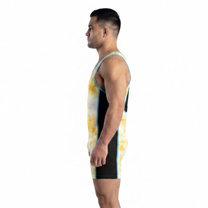 Maillot de lutte de compression pour hommes, col rond, sans manches, maillot de sport de lutte pour hommes - Product Image 3