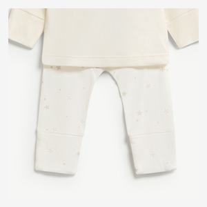 Ensemble 2 pièces unisexe pour bébé en Lyocell Spandex côtelé à manches longues avec boutons-pression, barboteuse à pieds pour nouveau-né, ODM Vietnam - Product Image 4