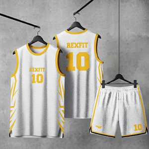 Ensemble d'uniformes de basketball personnalisés sublimés, design étoile USA, maillot et short respirants pour équipe, kit de sportswear OEM ODM - Product Image 2
