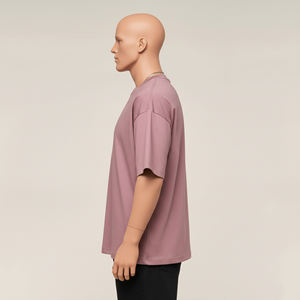 เสื้อยืดคอกลมสีม่วงทรงโอเวอร์ไซส์สำหรับผู้ชาย แขนสั้น สไตล์สตรีทแวร์ รับทำโลโก้ตามสั่ง รับผลิตแบบ OEM ODM ขายส่งเสื้อผ้า - Product Image 2