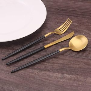 Juego de cubiertos de acero inoxidable con acabado satinado, nuevo, para cocina, cuchillos, cucharas, tenedores, latón pulido satinado - Product Image 2