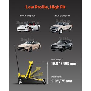 Martinetto idraulico da officina in acciaio per impieghi gravosi da 2,5 tonnellate, a basso profilo, con doppio pistone e pompa a sollevamento rapido, per auto, di Li - Product Image 3