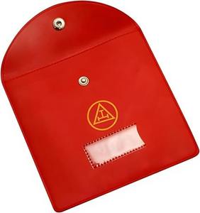 Masonic Royal Arch Gold Pocket Jewel Holder Red Leather (<b>Medium</b>) – Freemason Jewelry <b>Case</b> - Product Image 5