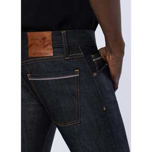 Pantalon Vintage en Denim Déchiré pour Hommes Retro High Street Style Blue Skinny Jeans avec Zip Fly - Product Image 1