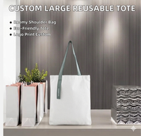 Sac fourre-tout en coton réutilisable de taille moyenne avec bandoulière, motif personnalisé, logo imprimé sur mesure, marque OEM, vente en gros