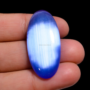 ขายส่ง FAIJAN GEMS หินตาแมวสีน้ำเงินธรรมชาติทรงกลมเรียบ (รูปทรงคละแบบ) รับรองโดยผู้ตรวจสอบอิสระ สำหรับงาน DIY - Product Image 1