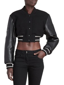 Blouson de baseball court pour femme avec broderie de logo personnalisée 2026 – Nouvelle collection tendance pour l'hiver - Product Image 2