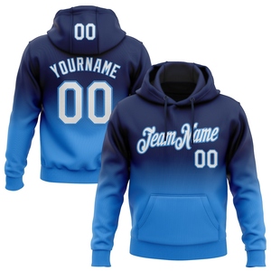 Wholesale OMMIZ INDUSTRY Custom Stitched <b>Navy</b> White-Powder <b>Blue</b> Fade Fashion Sports Pullover Sweatshirt Hoodie - Product Image 1