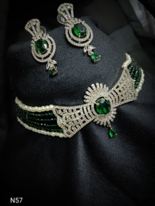 Classic American Diamond <b>Bridal</b> <b>Jewelry</b> <b>Set</b> Two-Piece Necklace and Earrings for Wedding Fashionable Classic Style - Product Image 3