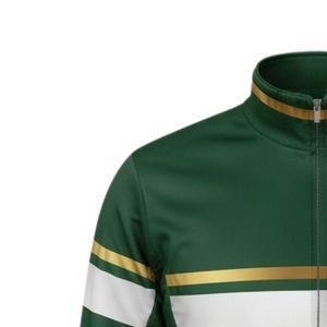 <b>Men</b> Green Gold Hockey Activewear <b>Jacket</b> Polyester Sportswear Team Training Wear Outdoor Game Uniform Performance Athletic <b>Jacket</b> - Product Image 3