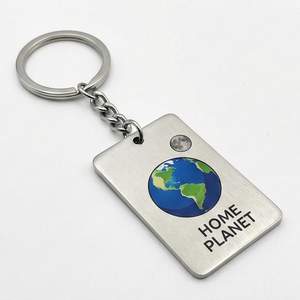 Porte-clés personnalisés en alliage de zinc avec figurine de renard de dessin animé vintage, imprimés offset - Product Image 3