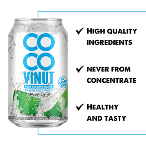 330ml Coco Vinut Pure 100% Eau de Coco Fabricant Échantillon Gratuit Marque Privée OEM ODM HALAL KOSHER - Product Image 2