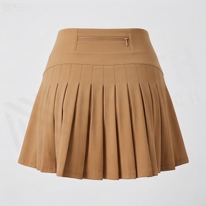 Minifalda Plisada de Cintura Alta para Mujer, Color Sólido, Cómoda, para Todas las Temporadas, Tejido de Tela - Product Image 2