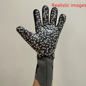 Football Goalkeeper Gloves <b>Full</b> Finger Black Gray Non <b>Slip</b> Hook And Loop Closure Unisex Breathable Protective - Product Image 4