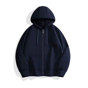 Sweat à capuche unisexe de luxe décontracté de haute qualité pour homme, avec cordon de serrage et fermeture éclair, broderie personnalisée, style vintage, en tissu épais - Product Image 2