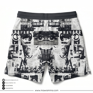 Mawra Men's Black White Abstract Print <b>Shorts</b> Quick Dry Regular Fit Gym Training Workout Beach <b>Shorts</b> For Unisex - Product Image 4