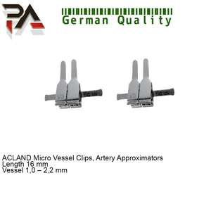 คลิปหนีบหลอดเลือดขนาดเล็กแบบใช้ซ้ำได้เกรดผ่าตัด Acland Micro Vascular Clamp 16 มม. สำหรับหลอดเลือดขนาด 1.0 ถึง 2.2 มม. ได้รับมาตรฐาน CE ISO - Product Image 1