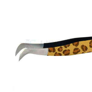 Pince à épiler professionnelle pour extensions de cils, motif léopard, en acier inoxydable, précision pour cils volumineux, usage en salon - Product Image 3
