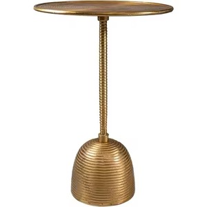 Table d'appoint contemporaine Art Déco en aluminium, finition dorée artistique, couleur et taille personnalisées, décoration de salon, cadeau Diwali - Product Image 1