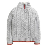 Suéter de Cuello Alto de Manga Larga Grueso de Punto de Algodón con Logotipo Personalizado, Bordado, Otoño Invierno, para Niños, Ecológico y Transpirable