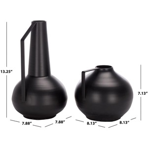 Jarrón de Mesa Moderno de Metal Negro, Diseño Minimalista con Asa, Escultura Decorativa - Product Image 3