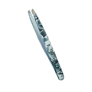 Pince à épiler de luxe ergonomique à double extrémité en acier inoxydable de haute qualité avec pointe inclinée pour maquillage et beauté - Product Image 5