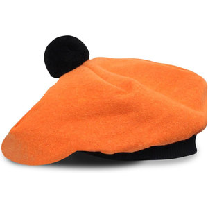 Gorro Escocés Tam o' Shanter Color Calabaza con Pompón, Gorro de Lana con Diseño de Escudo Familiar, Gorro Highland 2026 - Product Image 1