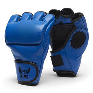 ถุงมือ MMA หนังแท้สั่งทำโลโก้ได้ สำหรับเด็ก ป้องกันการบาดเจ็บ ถุงมือ MMA แบบครึ่งนิ้ว - Product Image 1