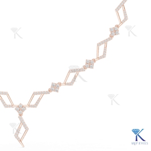 Lab Grown Diamond Open Rhombus <b>Statement</b> <b>Necklace</b> 14K 18K Solid Gold Geometric Drop Pendant Fine Women Jewelry Bridal Gift - Product Image 4