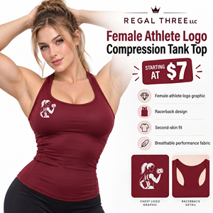 Regal Three <b>Women</b> Compression Tank Top Racerback Gym Fitness <b>Shirt</b> <b>Sleeveless</b> Base Layer Polyester Top <b>Women</b> Workout Singlet Top - Product Image 1