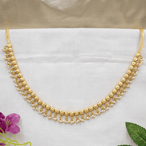 Cadena de cintura chapada en oro con perlas, Kamarbandh, cadena de vientre artificial para novias, joyería para mujeres, cinturón para sari. - Product Image 3