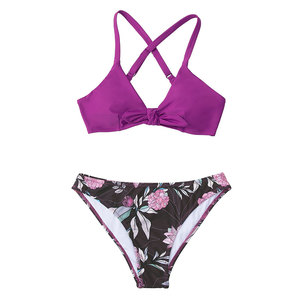 Maillot de bain une pièce pour femme, ensemble deux pièces, en Spandex/Polyester, taille haute, respirant, léger, tendance, été - Product Image 1