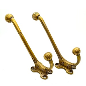 Polished <b>Gold</b> Double Coat <b>Hook</b> Luxury Zinc Alloy <b>Wall</b> Mounted Hanger Classic Dual Prong Hat and Robe <b>Hook</b> for Hotel & Bathroom - Product Image 4