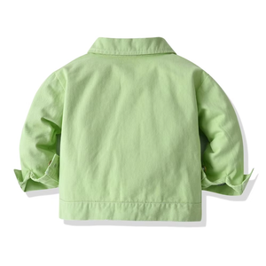 <b>Boy</b> Denim Jacket Outwear Spring Autumn Kids Long Sleeve Solid Color Outwear Coat - Product Image 4