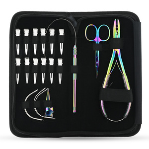 Alicates Profesionales para Micro Anillos, Acero Inoxidable de Grado Quirúrgico, Kit Completo de Herramientas para Extensiones de Cabello, Accesorios de Salón - Product Image 1