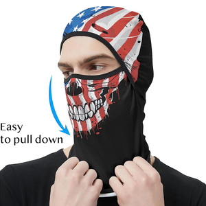 Wholesale Full Face Mask Polyester Made 3D Sublimation Pull <b>Down</b> Ski Masks Skull Design Balaclava All Season For Unisex - Product Image 3