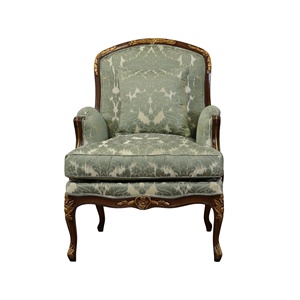 เก้าอี้ทานข้าวทรงอาร์มแชร์ไม้มะฮอกกานี รุ่นรอยัลอิมไพร์ พร้อมผ้าหุ้ม 0304437 - Product Image 1