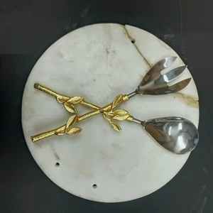 Cuillère à salade au design unique, écologique, en acier inoxydable poli, résistante au lave-vaisselle, ensemble de service élégant - Product Image 6