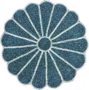 Sous-verres en perles de verre faits à la main MS HANDICRAFT - Cadeaux religieux classiques avec support en polyester (4x4 pouces) - Product Image 2