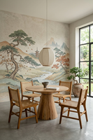 Table à manger en bois de manguier massif, base en piédestal naturel, minimaliste, 6 places, mobilier moderne pour la maison, café, design minimaliste moderne