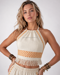Túnica Ligera y Transpirable para Mujer, Estilo Boho, Fabricada con Algodón y Cáñamo Ecológicos, con un Elegante Diseño de Flecos, Venta al Por Mayor - Product Image 2