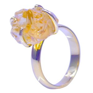 Anillo Clásico de Plata de Ley 925 Chapado en Oro con Turquesa para Mujer, Joyería para Bodas - Product Image 1