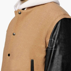 Veste universitaire personnalisée pour homme, corps en laine 400 GSM, manches en cuir véritable, broderie chenille, vestes Letterman - Product Image 3