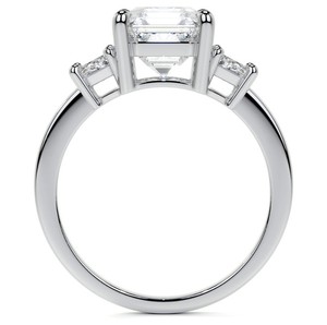 Bague Trio en Moissanite Taille Asscher en Argent Sterling 925 Plaqué Or 14K – Bague de Fiançailles de Luxe, Cadeau de Mariage ou d'Anniversaire pour Elle - Product Image 4